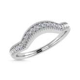 Diamond 1/10 Ct.Tw. Chevron Band in 14K White Gold